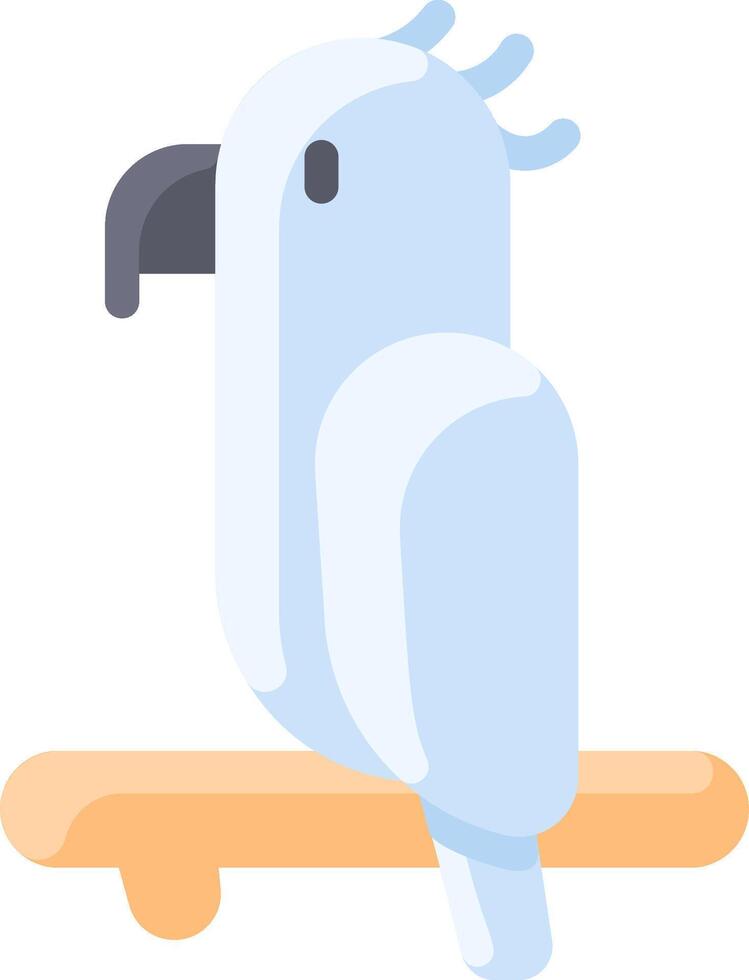 A white parrot sitting on a wooden perch vector
