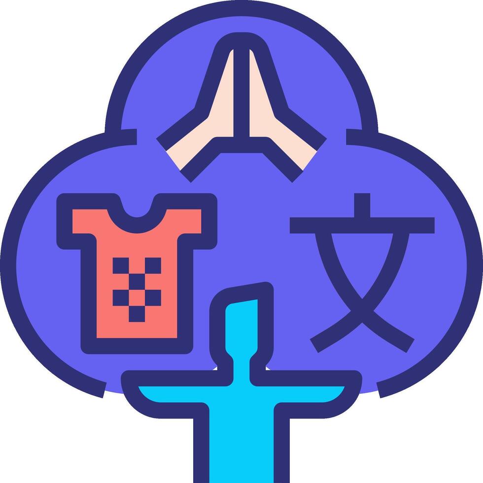 A person holding a t - shirt and a chinese character vector