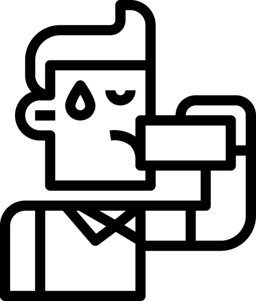 A man drinking water with a tear in his eye vector