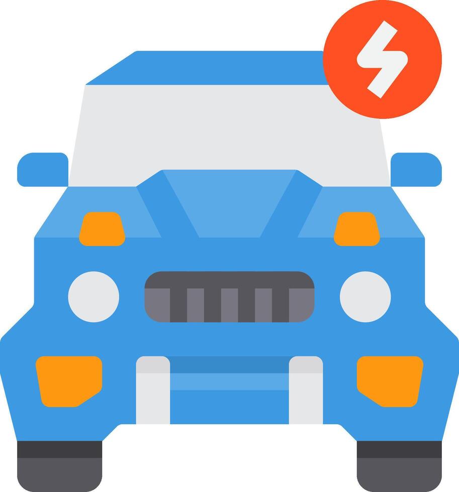 A blue car with a lightning bolt on it vector