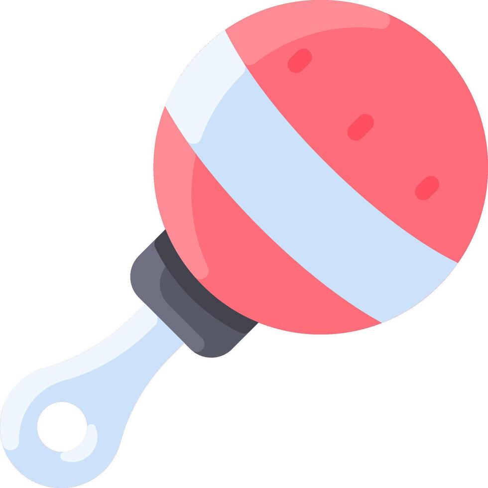 A red and white ball with a black handle vector