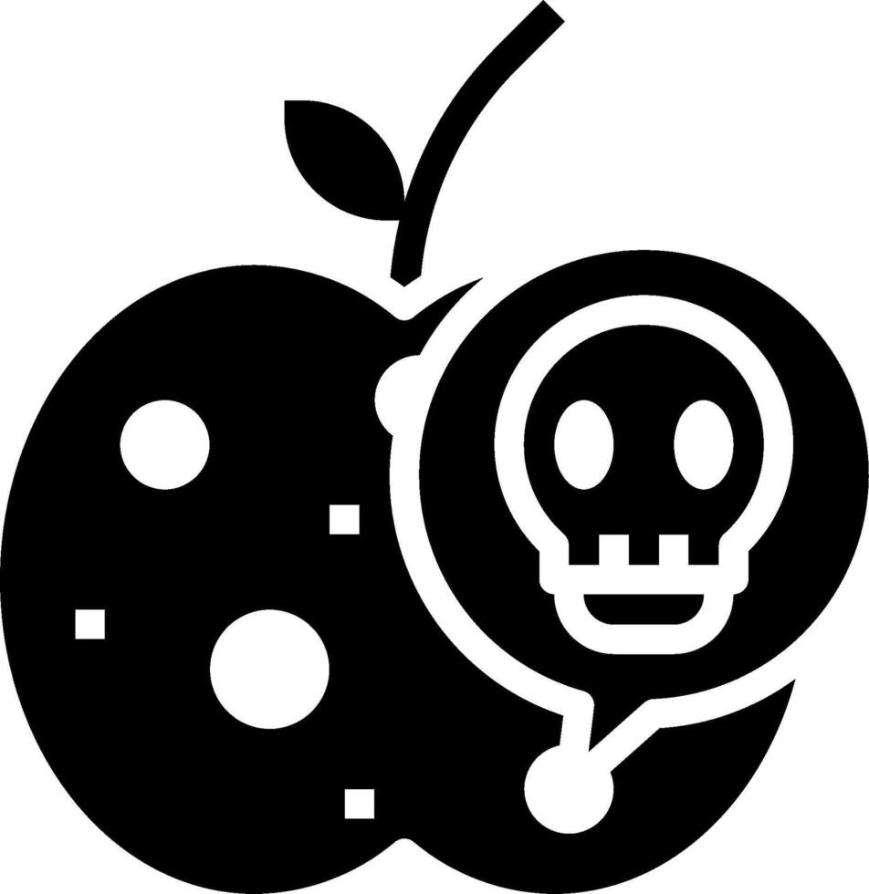 An apple with a skull on it vector