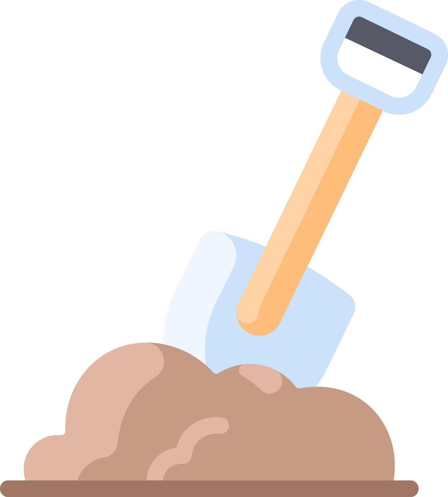 A shovel and shovel in the ground vector