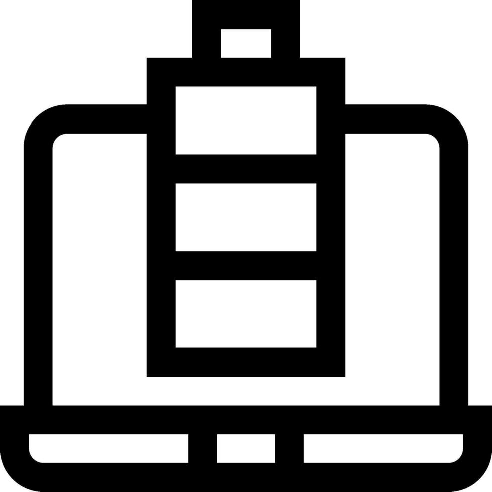 A black and white icon of a battery vector