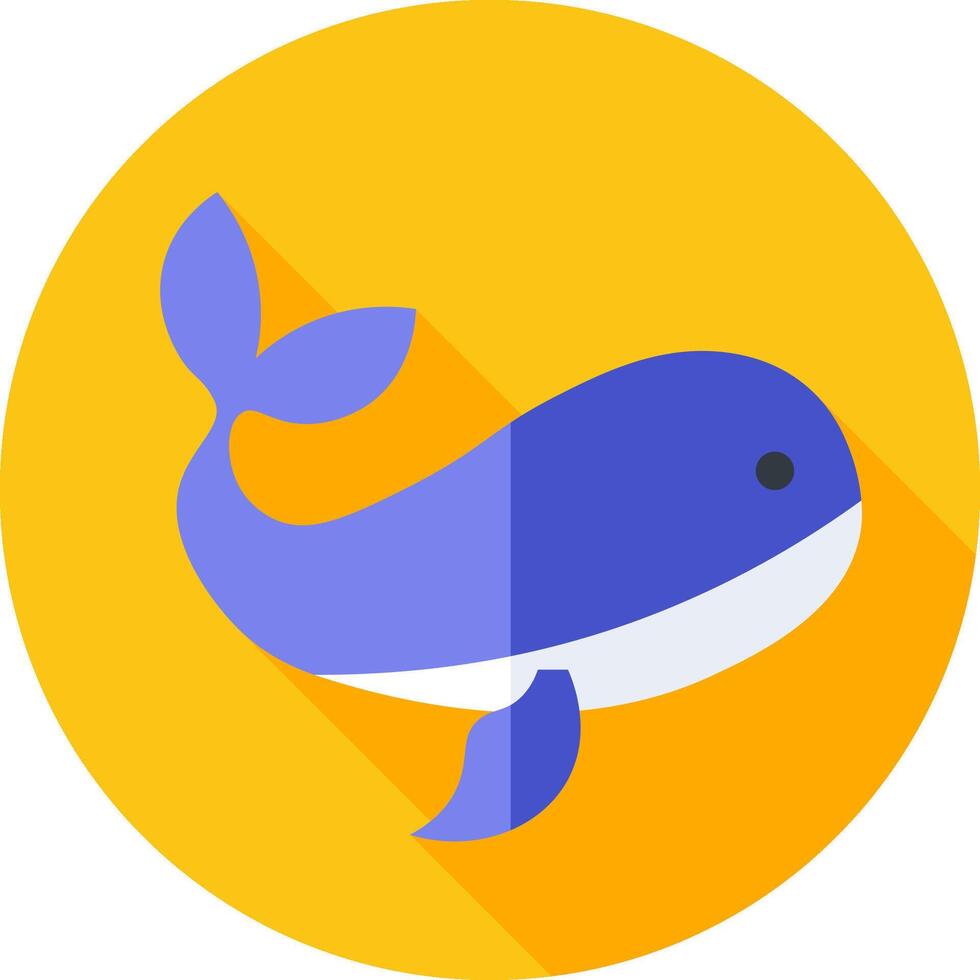 A whale icon in a flat design vector