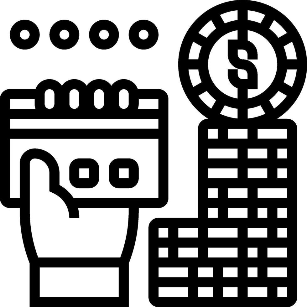 A hand holding a card and a stack of money vector