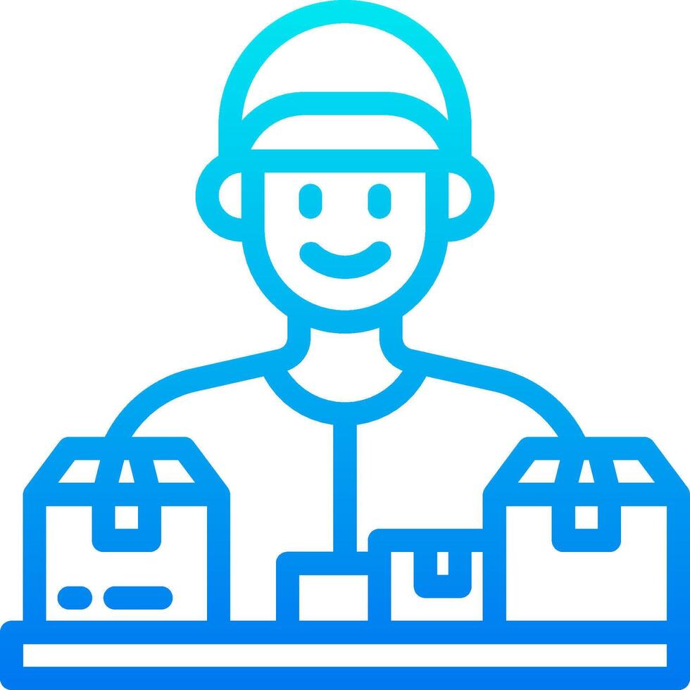 A man with a box on his head and a box on his shoulder vector