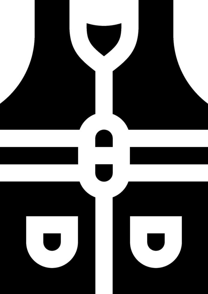A black and white vest with a white symbol vector