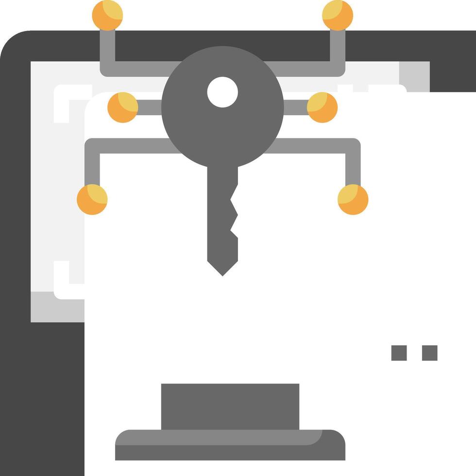 un computadora con un llave en eso y un computadora pantalla vector