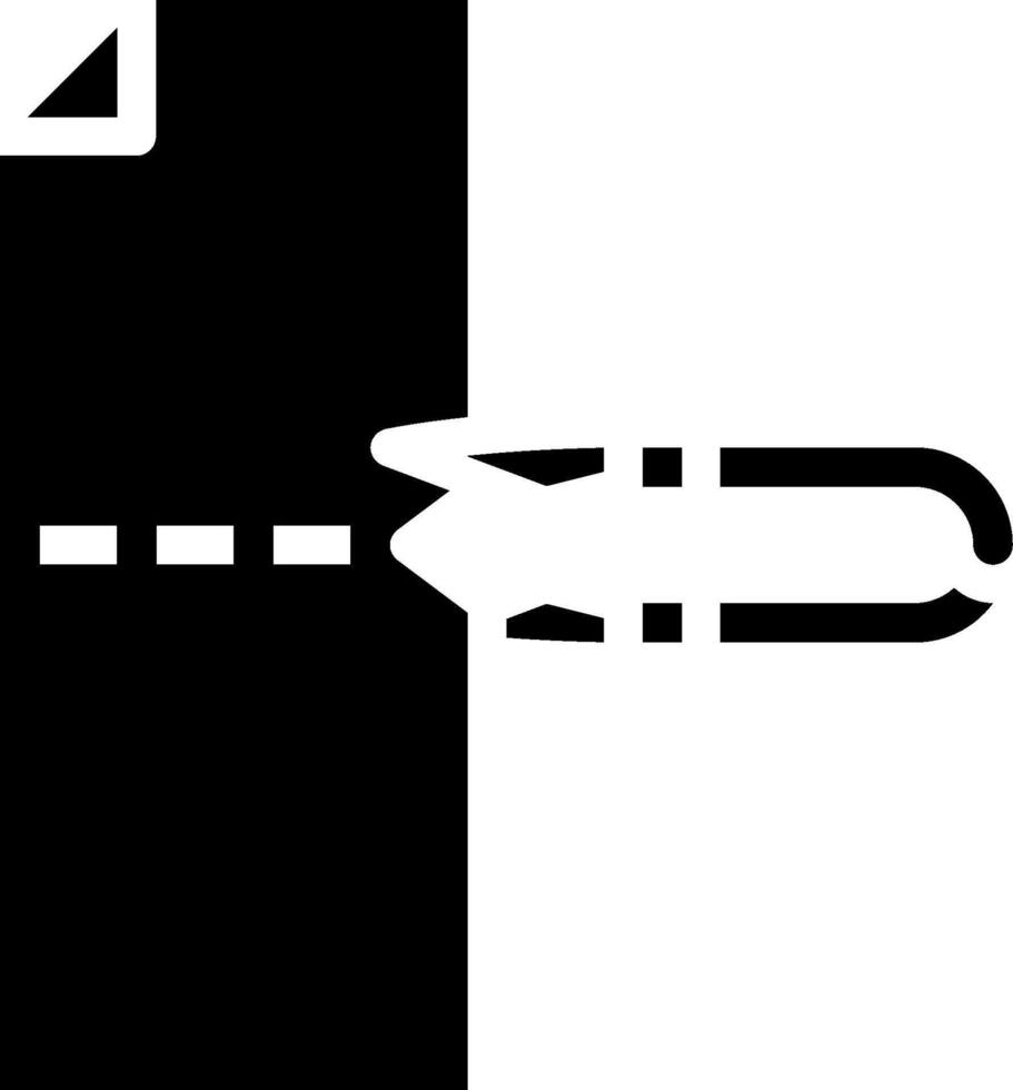 A black and white icon of a car driving down a road vector