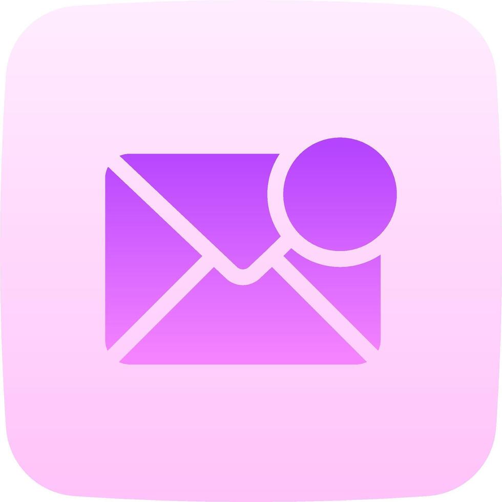 An email icon with a purple envelope vector