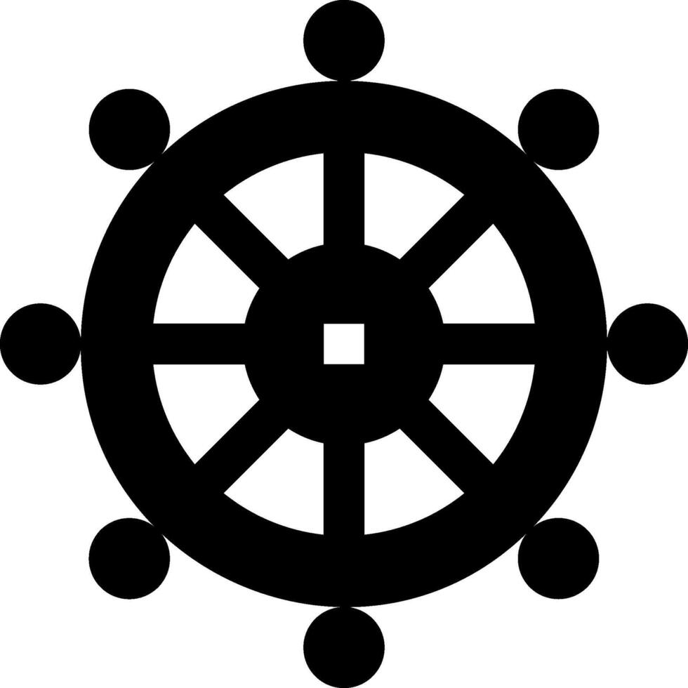 The wheel of dharma symbol vector