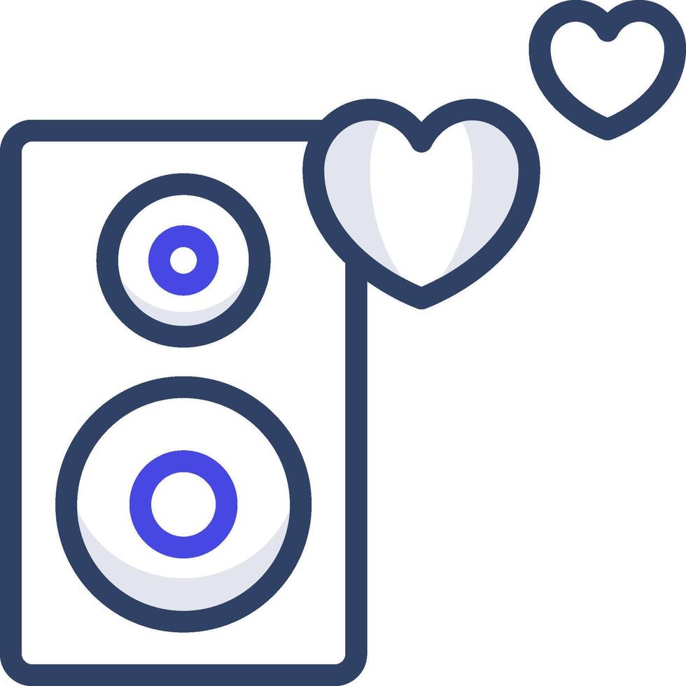 A speaker with hearts on it vector