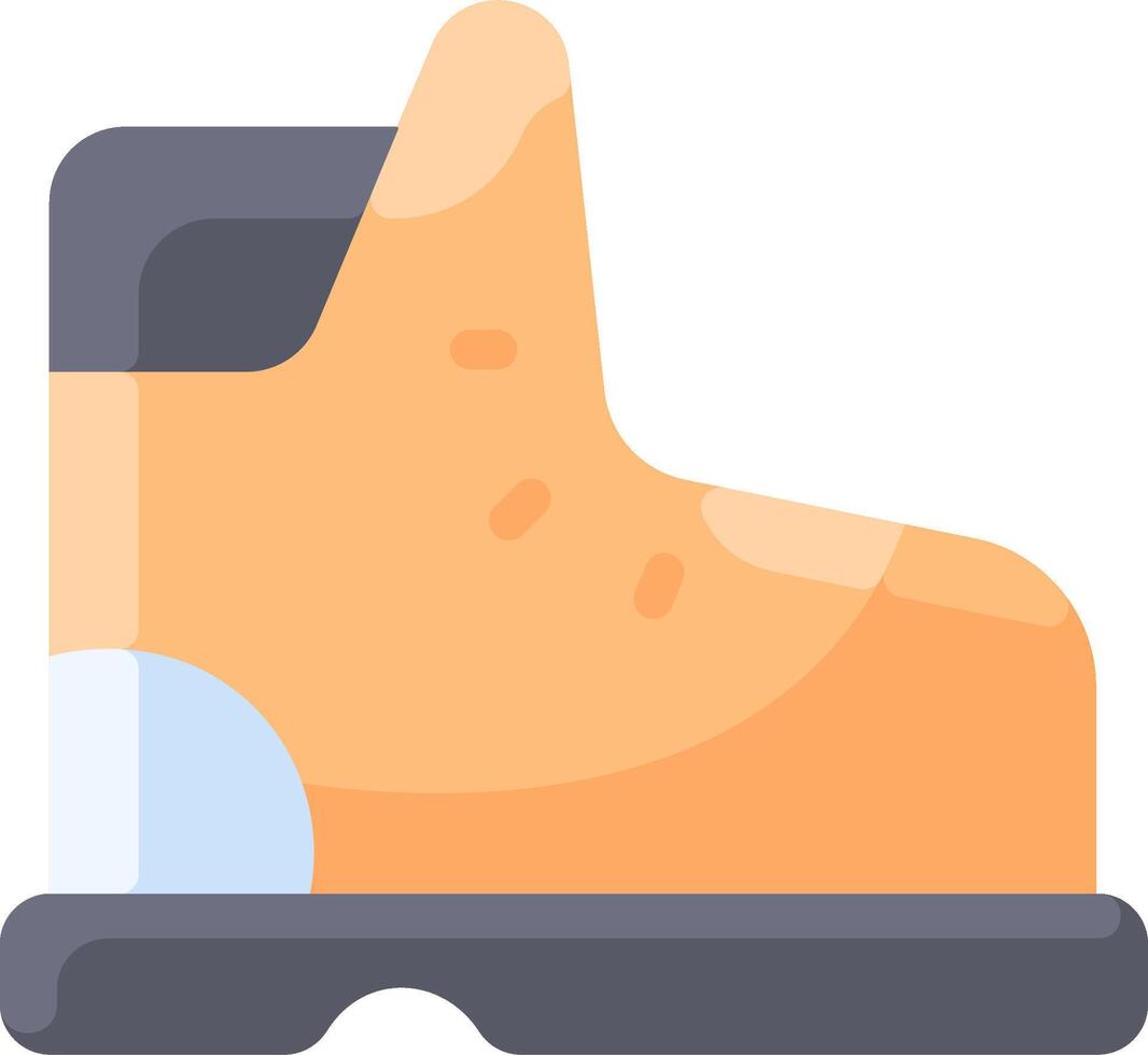A boot with a black sole and a yellow sole vector