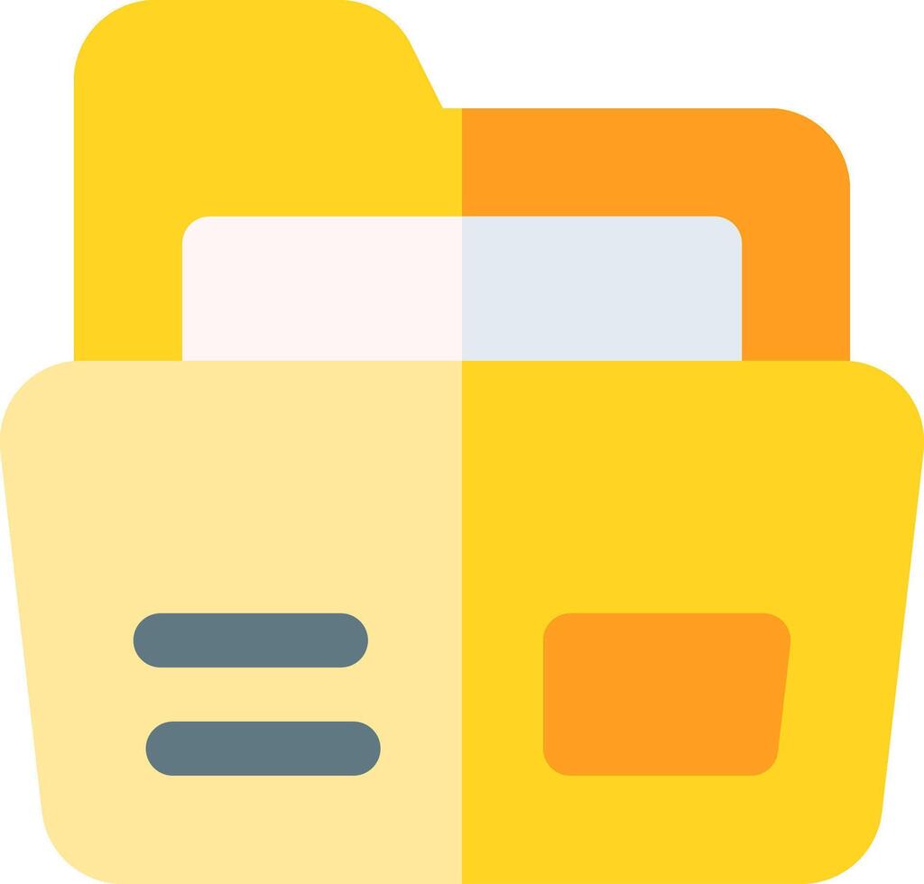 A yellow folder with a file inside vector