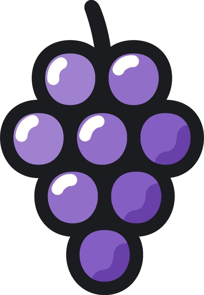 A purple grape with many small grapes on it vector