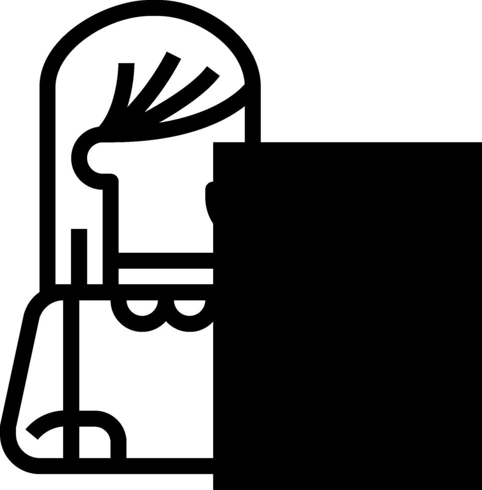A black and white illustration of a man with a beard vector