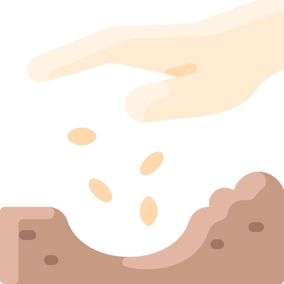 A hand is reaching out to a pile of dirt vector