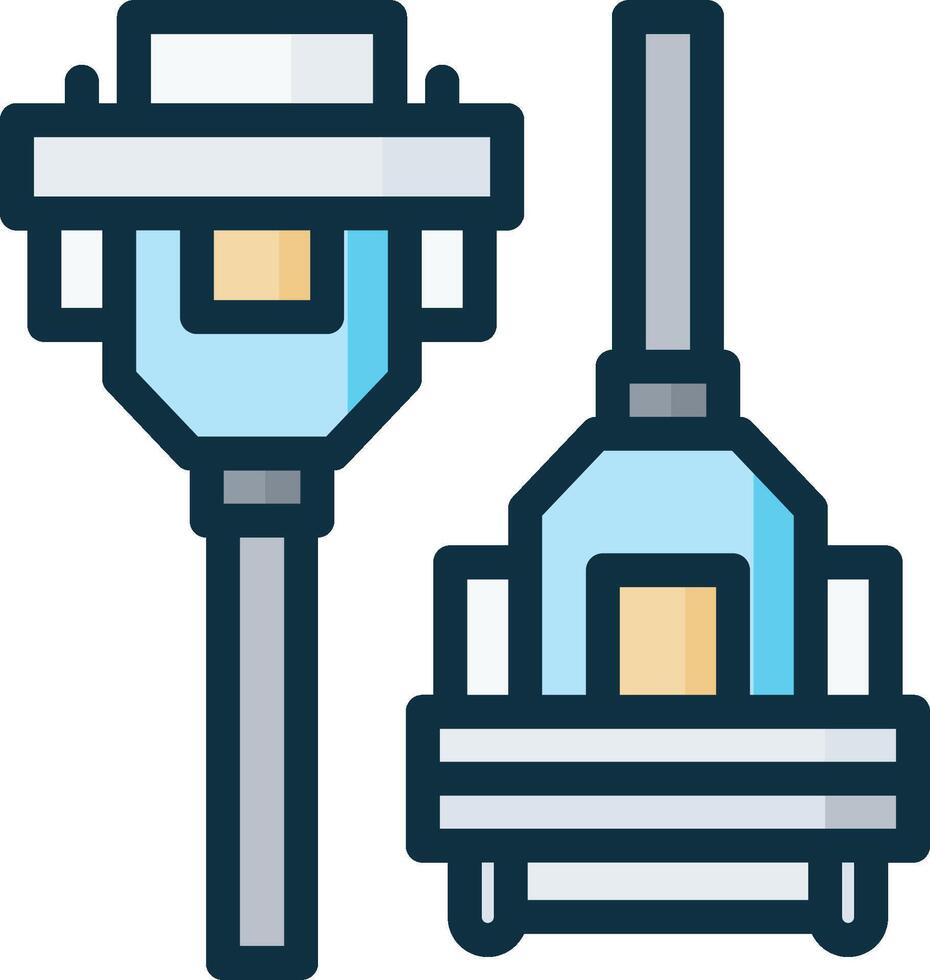 Two electrical devices with a light bulb on top vector