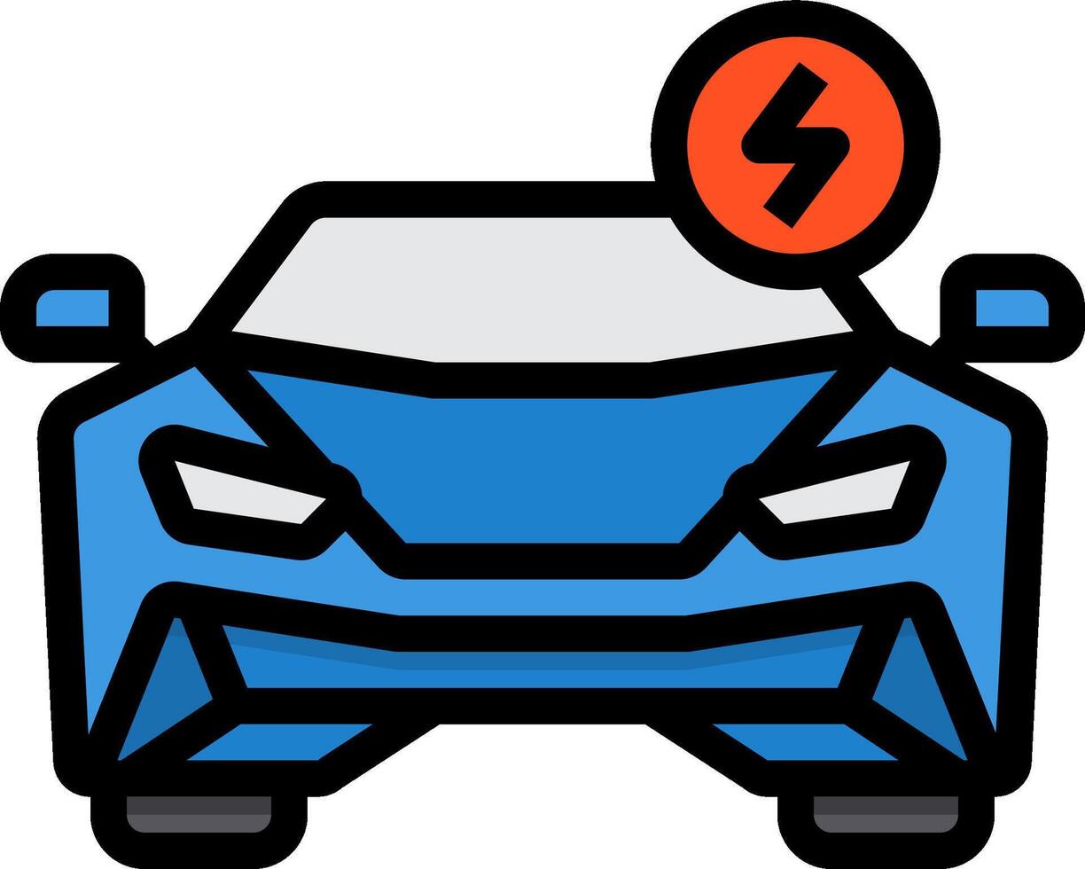 A blue car with a lightning bolt on it vector