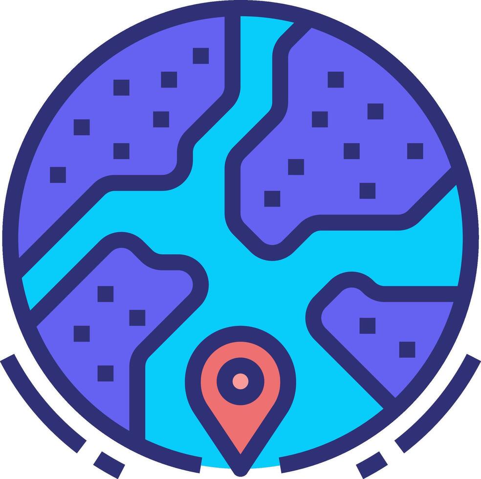 A map with a pin pointing to it vector