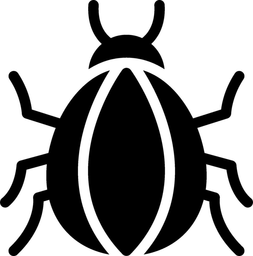 A black and white bug icon on a white background vector