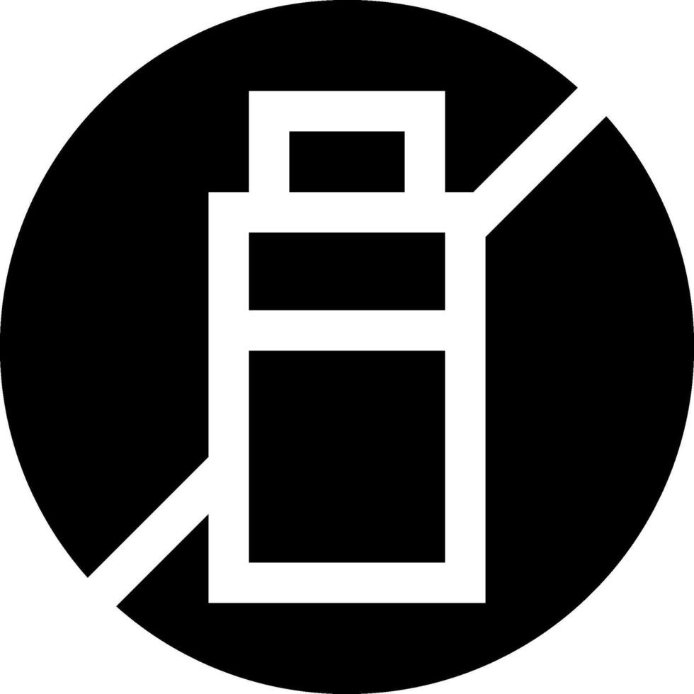 No battery icon, black and white, no battery symbol vector
