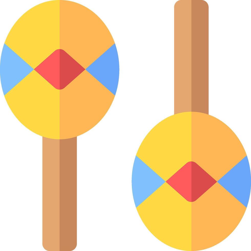 Two maracas with colorful patterns on them vector