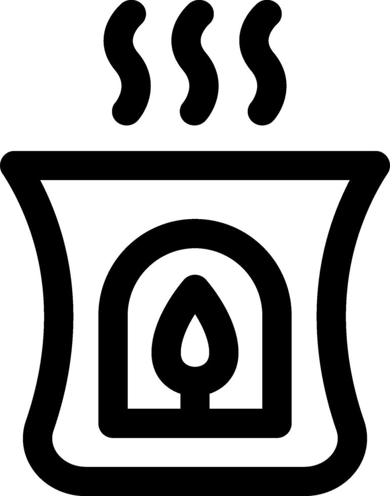 A black and white icon of a pot with steam coming out of it vector