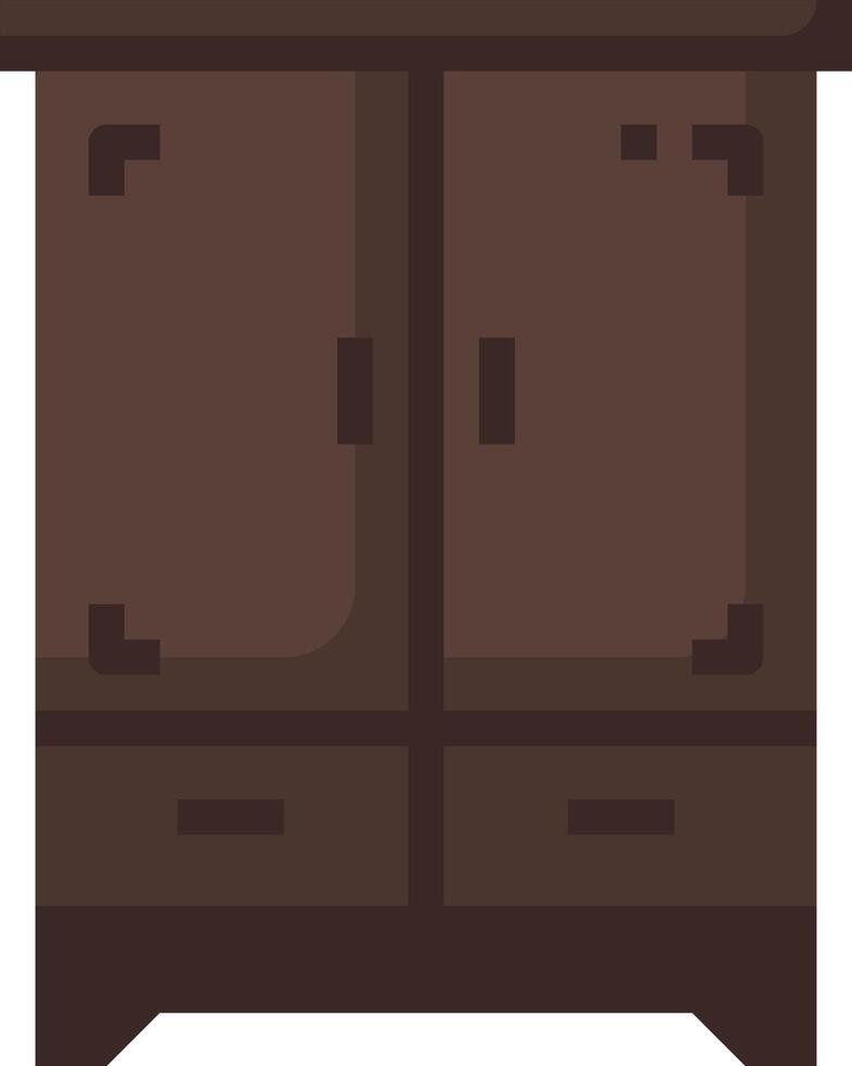 An old wooden cabinet with two drawers vector
