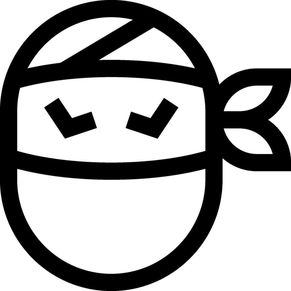 A black and white cartoon of a ninja vector