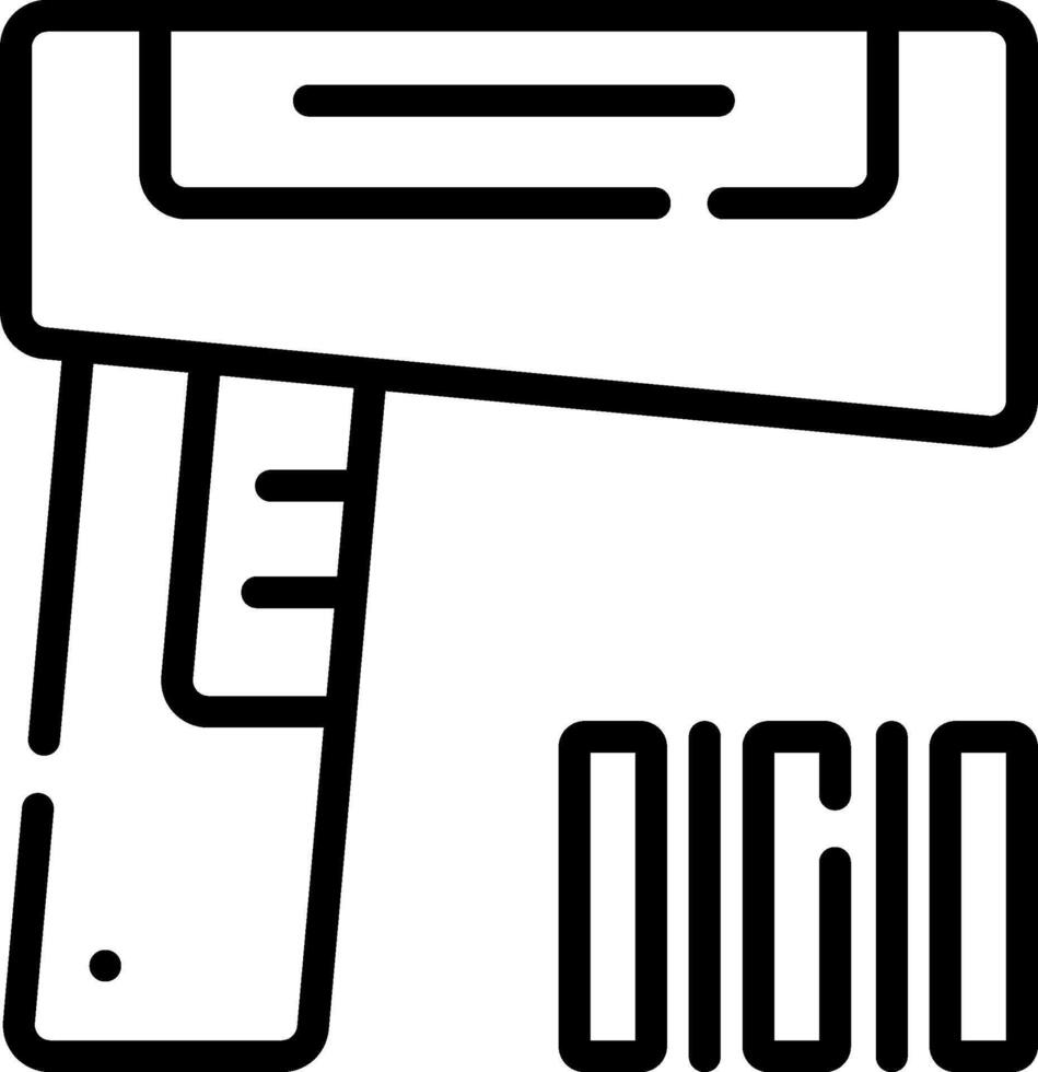 A black and white image of a gun with the word digo vector