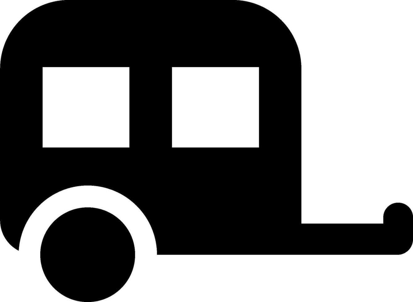 An icon of a trailer with a white background vector