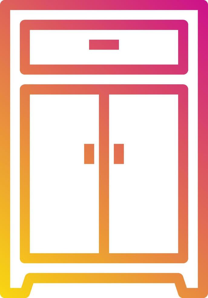 A cabinet with two doors on a colorful background vector