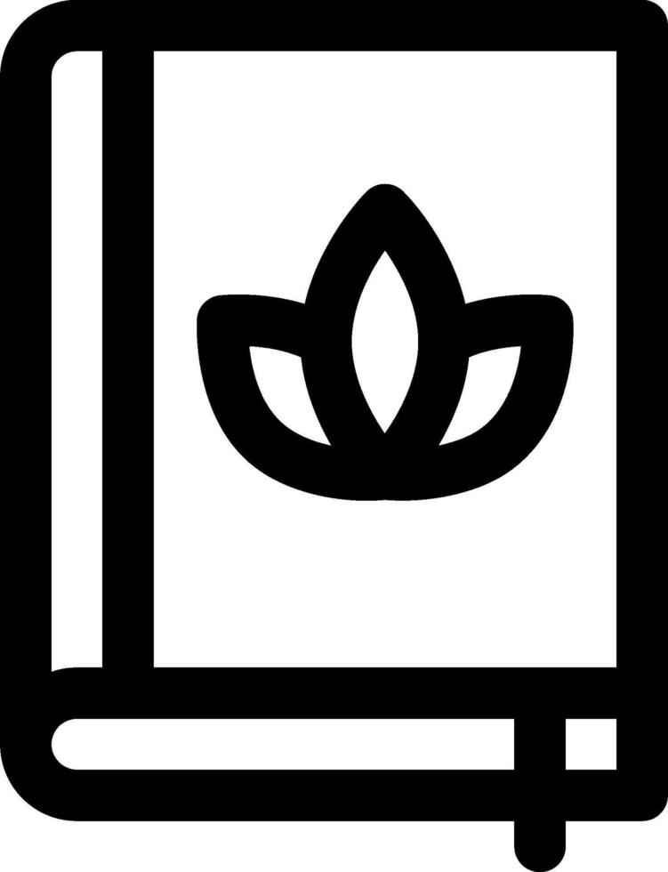 A black and white image of a book with a flower on it vector