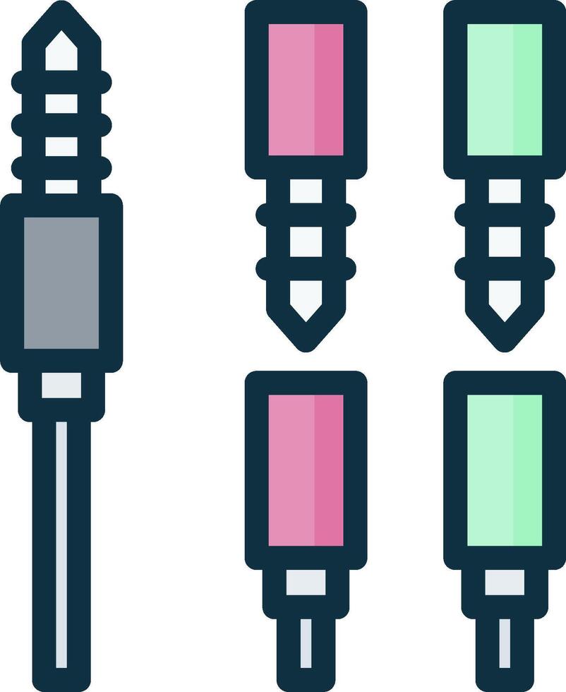 A set of four different colored plugs vector