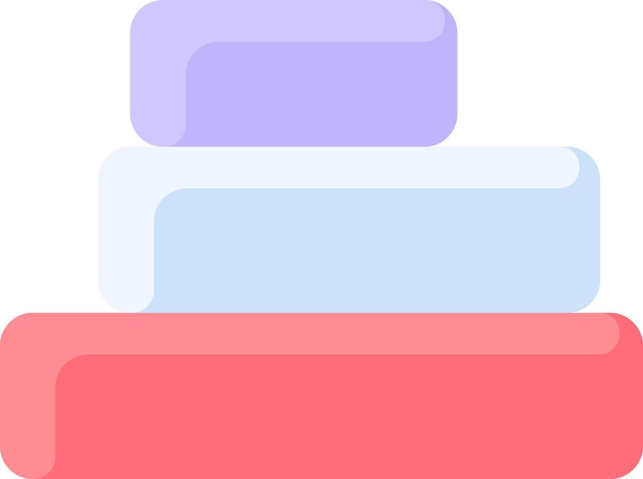 A stack of three colored blocks on a white background vector