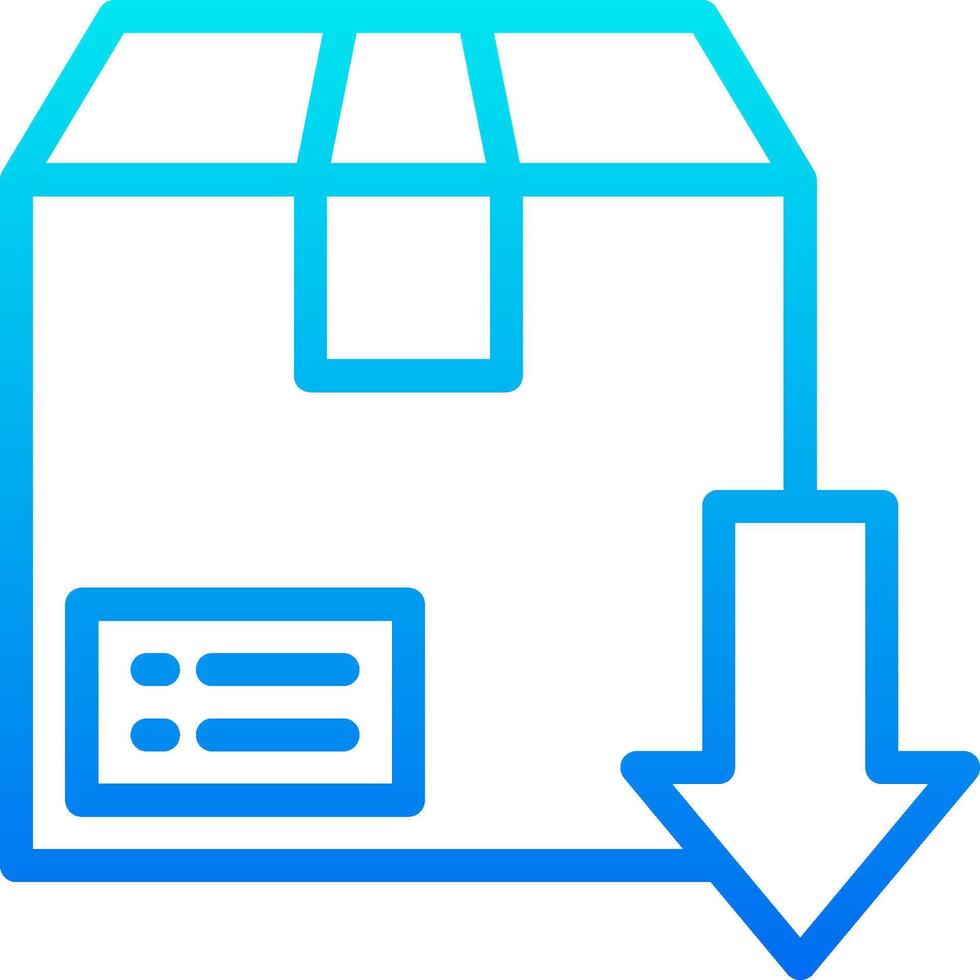 A blue and white box with an arrow pointing to it vector