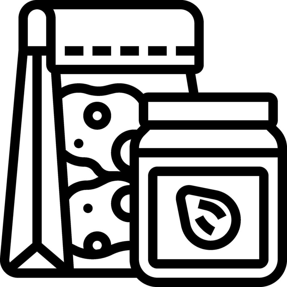 A jar of peanut butter and a bag of chips vector