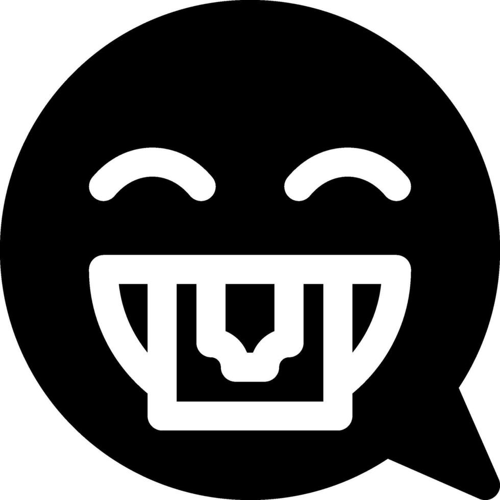 A black and white smiley face with teeth vector