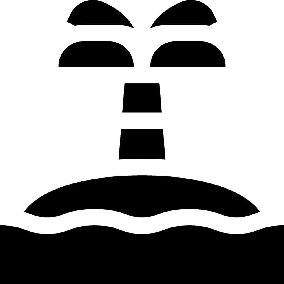 A black and white icon of a palm tree vector