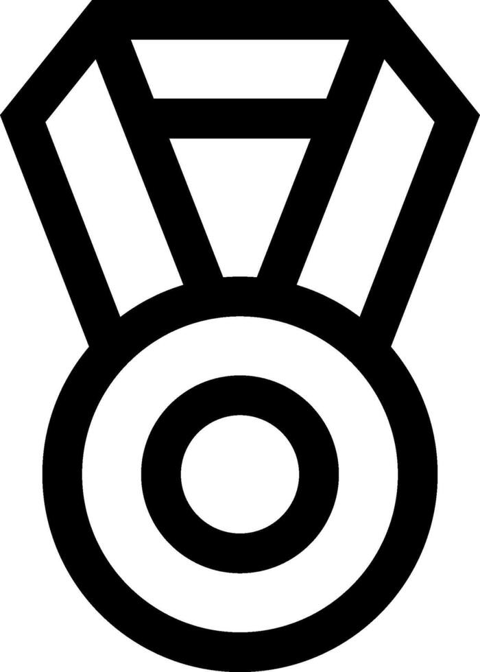 A black and white medal icon vector