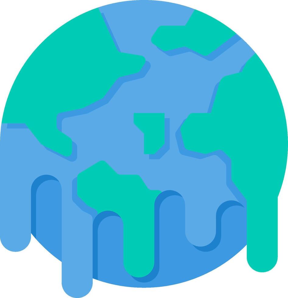 A melting globe with a blue and green liquid vector