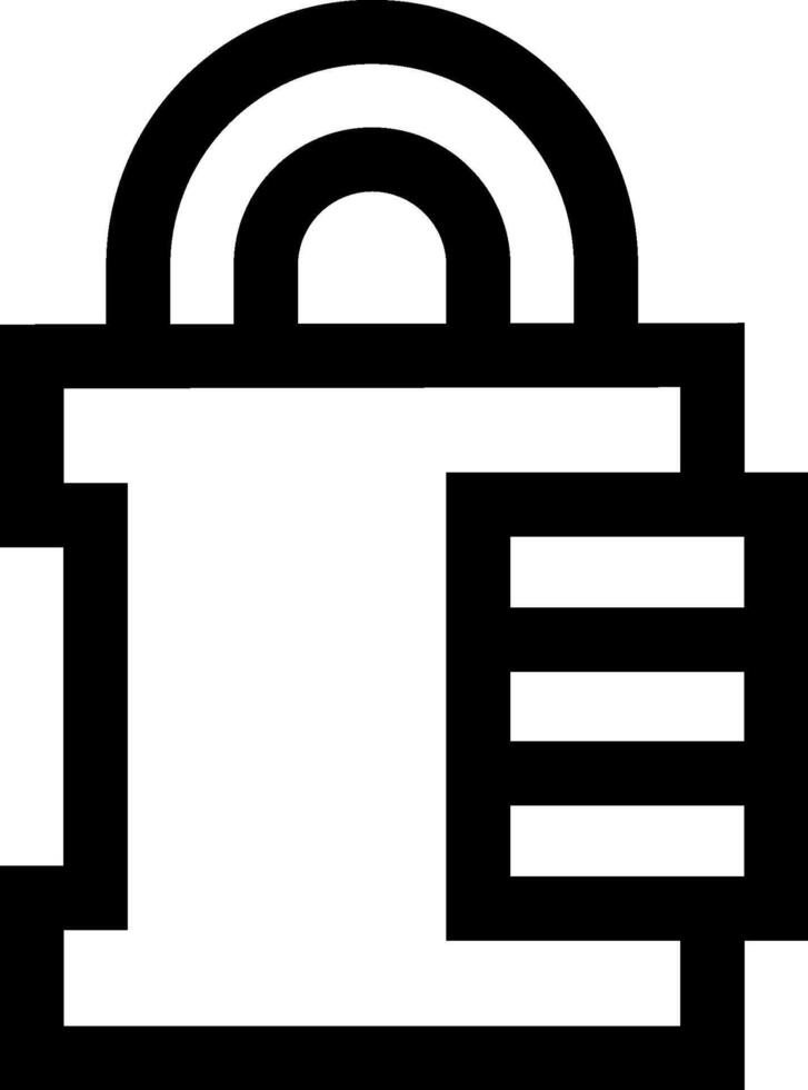 A black and white icon of a padlock vector