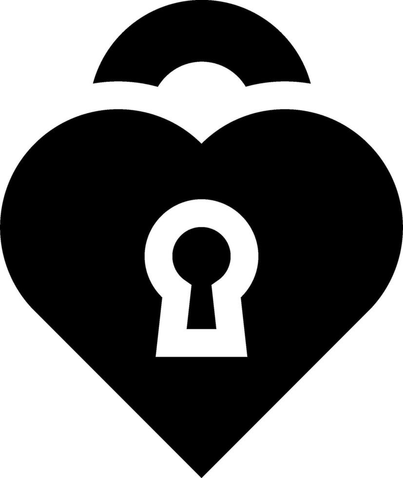 Heart lock icon vector