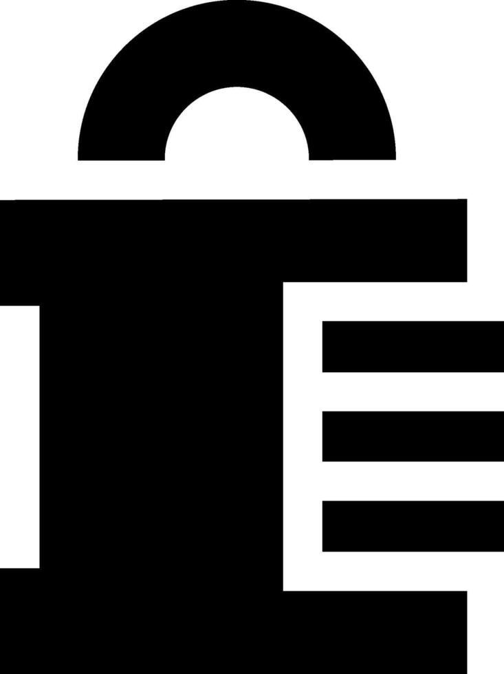 A black and white icon of a lock vector
