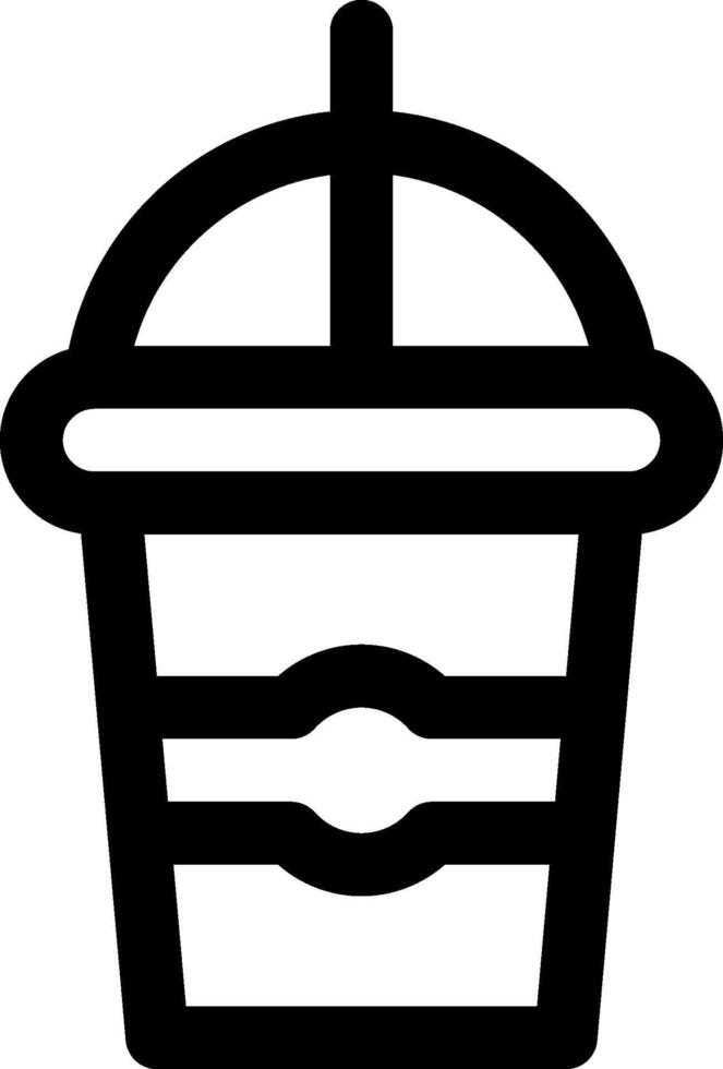 A black and white icon of a cup with a lid vector