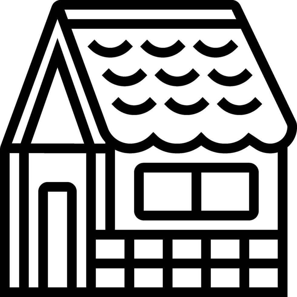 A house with a roof and windows vector