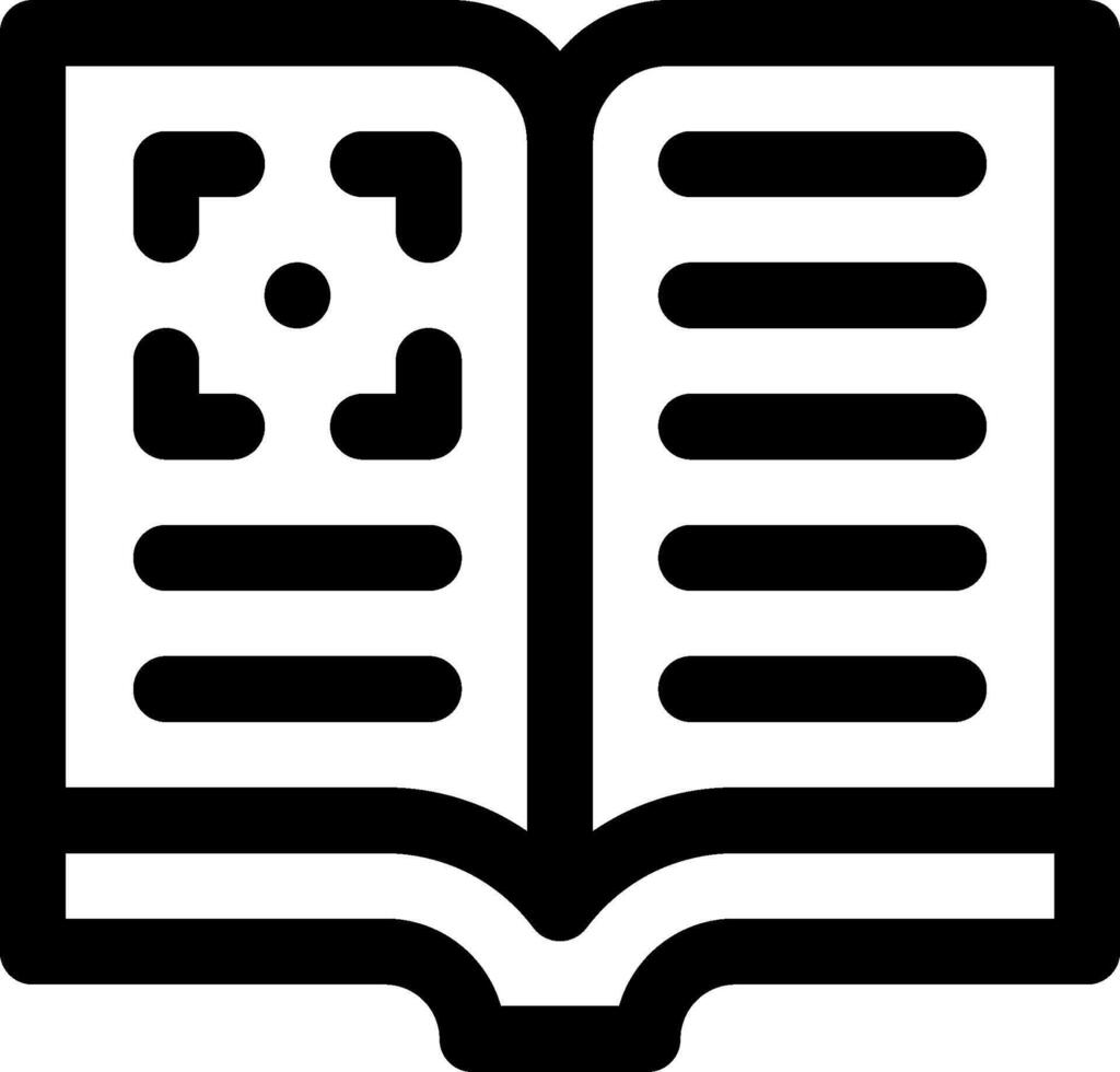 An open book icon with a white background vector