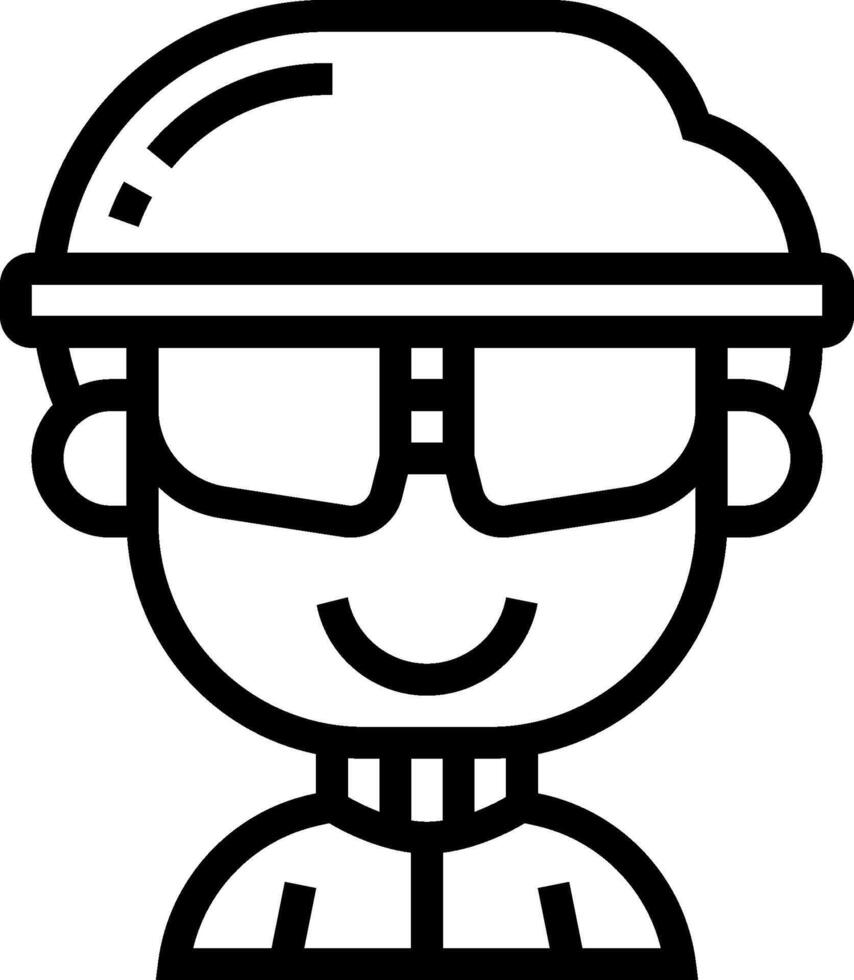 A cartoon man wearing a hat and glasses vector